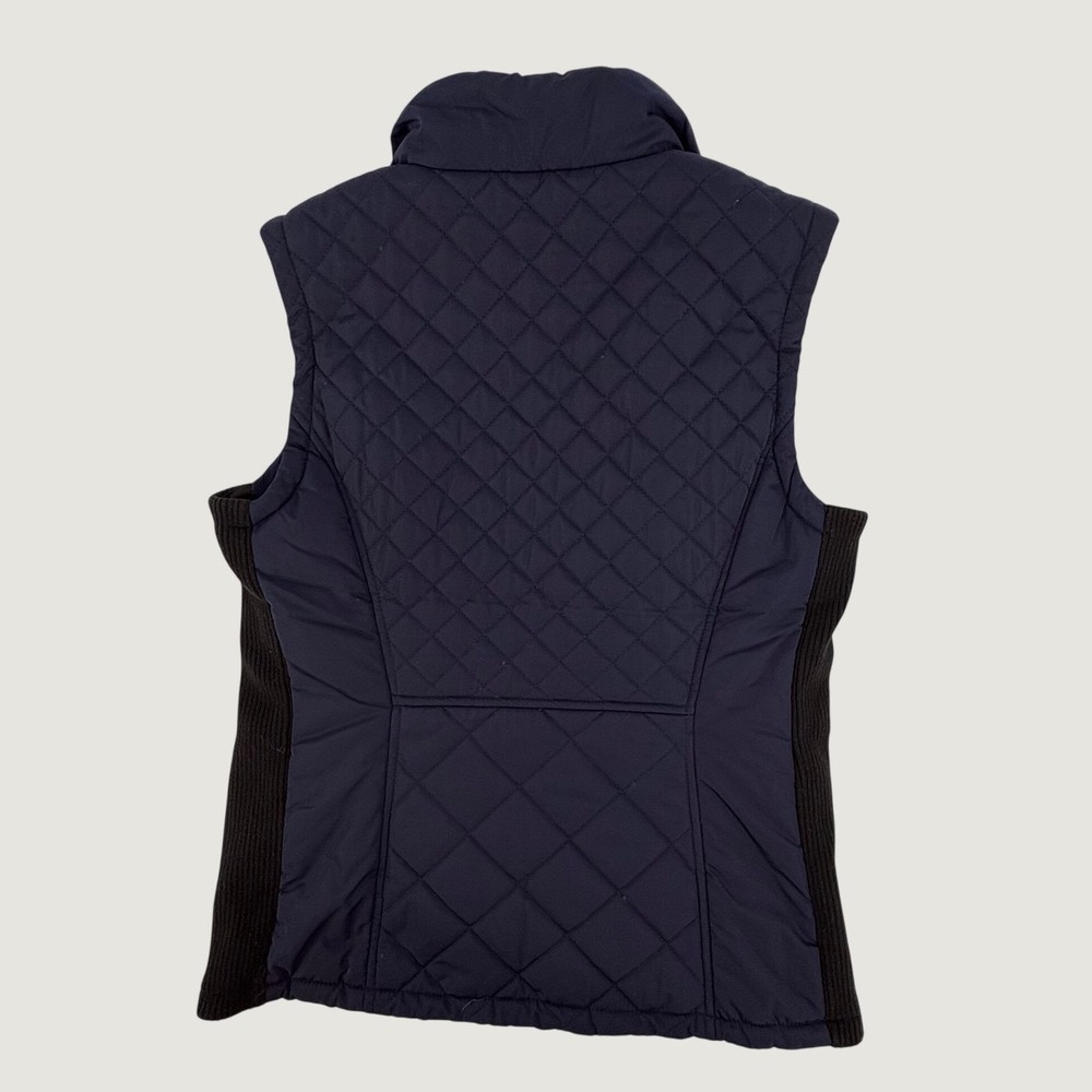 Andrew Marc Quilted Vest Women Small Navy Blue Ribbed Side Panels AP807486 - Picture 1 of 8